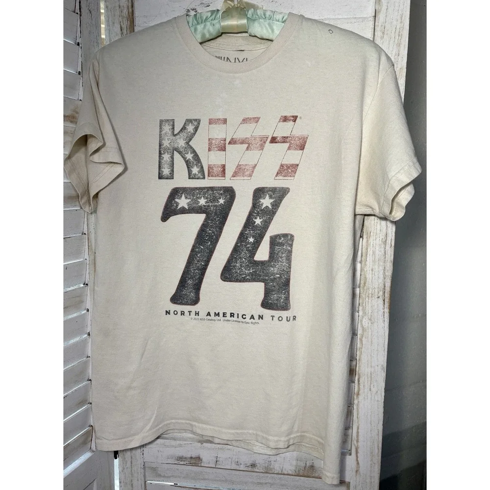 The Vinyl Icons T-shirt KISS 74 North America Tour 2023 S/M 100% Cotton Unisex